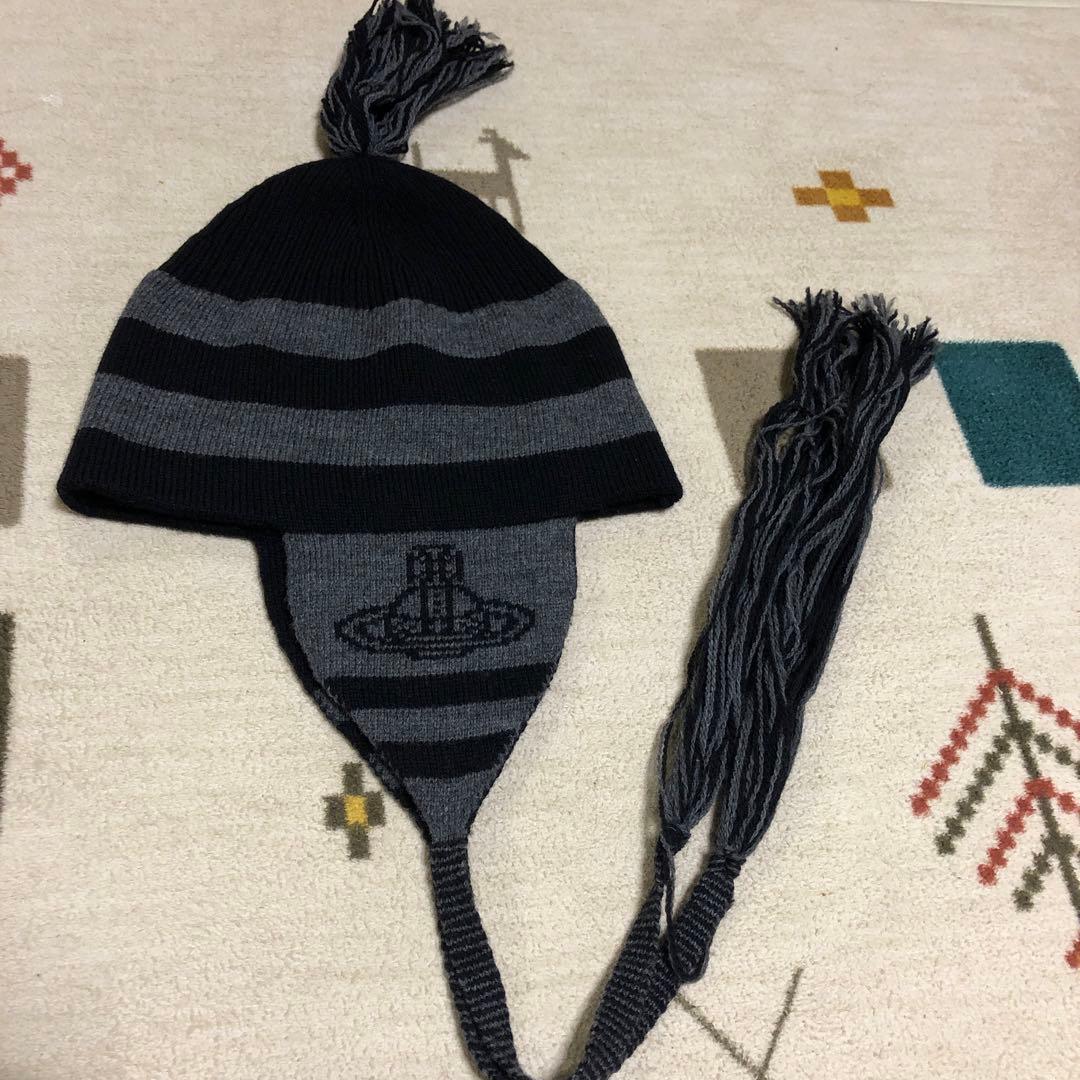 Vivienne Westwood ボーダーニット帽　耳当て
