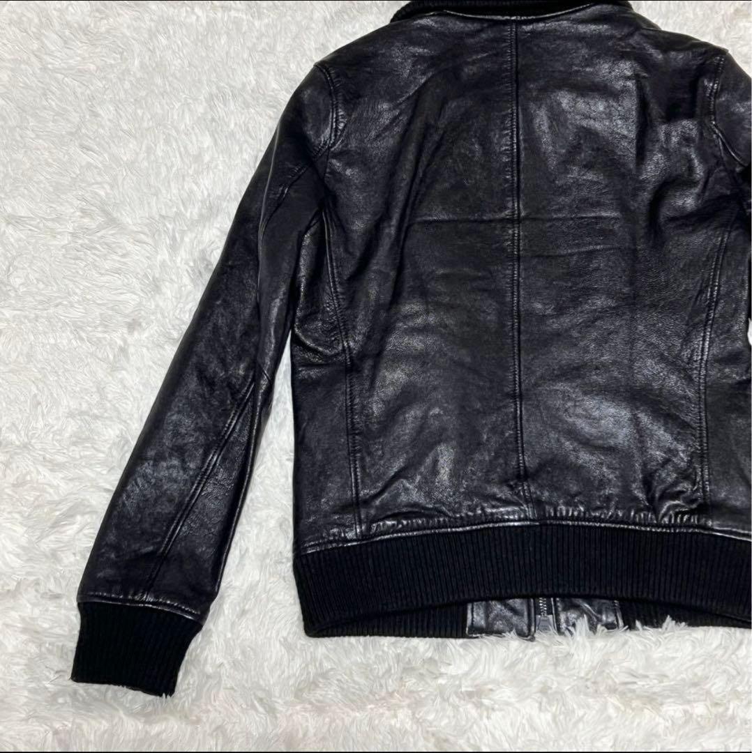 【美品】 ドンキーカラー WASHED レザージャケット ナノユニバース