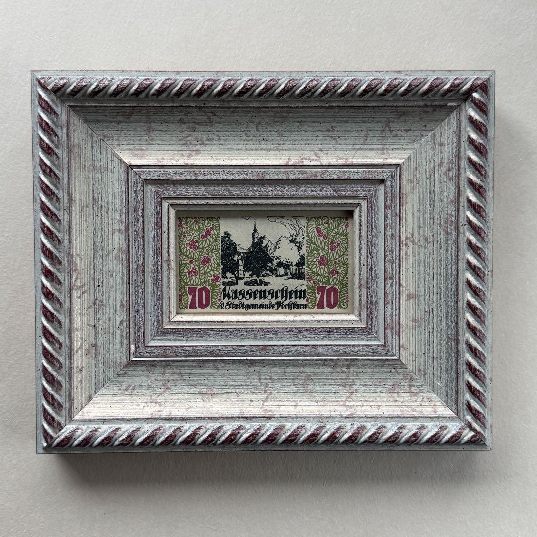 本物保証 アンティーク額装＋希少ノートゲルト2点 ドイツ~静謐と躍動の歴史~