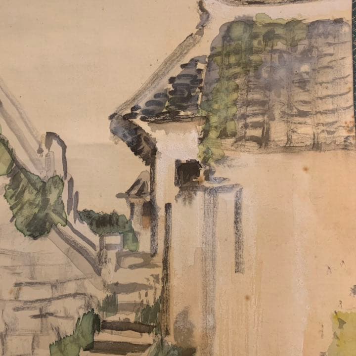 橋本関雪　青江水暖図　( 春江水暖図 ) アート　掛軸　彩色　風物画　近代アート