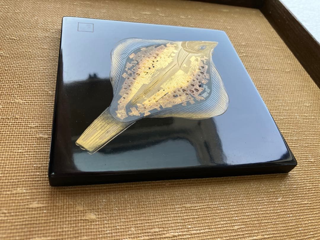 壁掛け輪島漆器(沈金の作品)