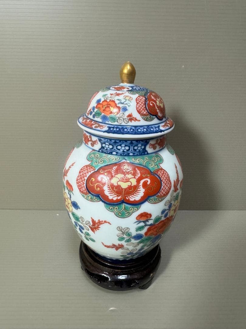 2179  有田焼　古伊萬里　沈香壷　花台付き