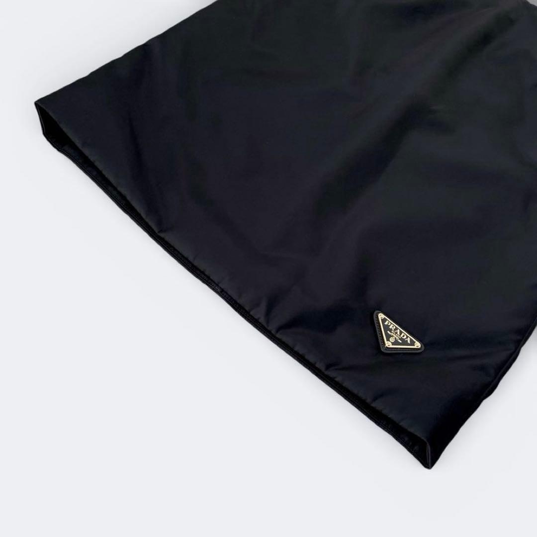 【美品】PRADA プラダ リナイロン ペンシルスカート 三角ロゴプレート 黒