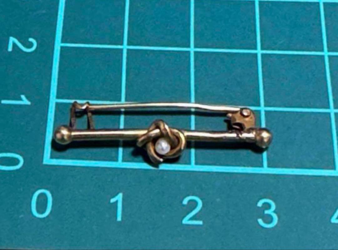 セール‼️フランス　アンティーク　18金　シードパール　ブローチ。長期保存、現状