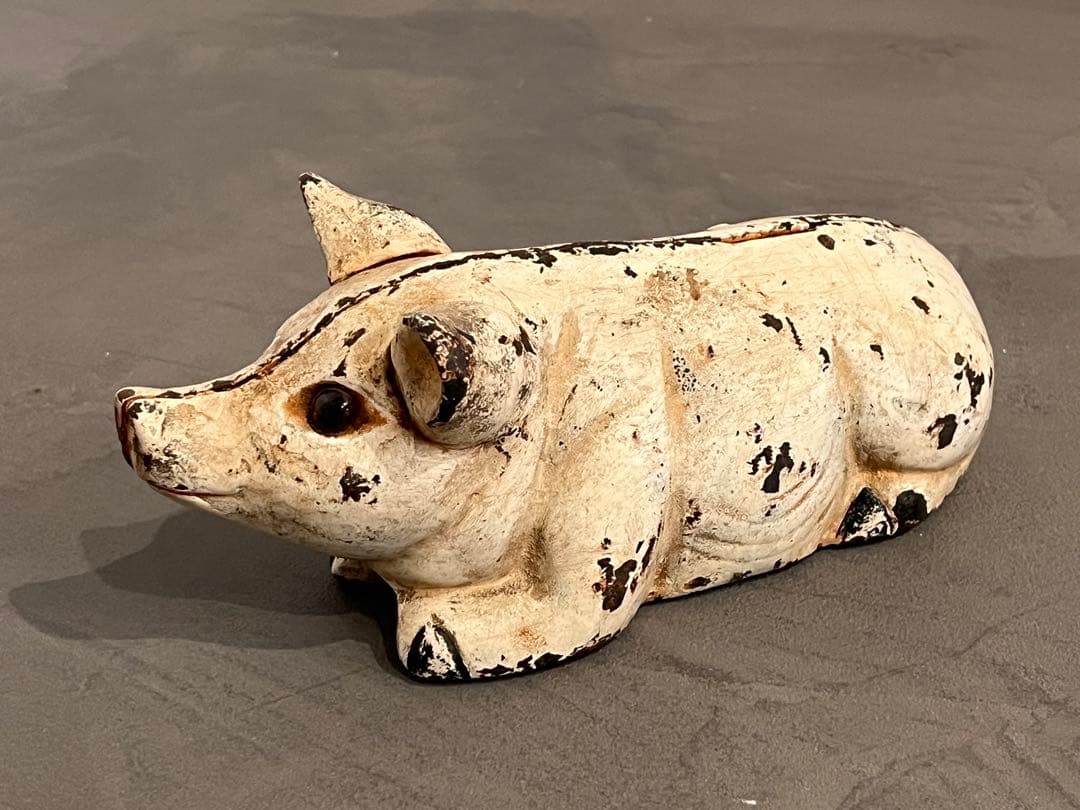 VINTAGE CAST IRON PIG BANKブタ貯金箱　ヴィンテージ鋳鉄