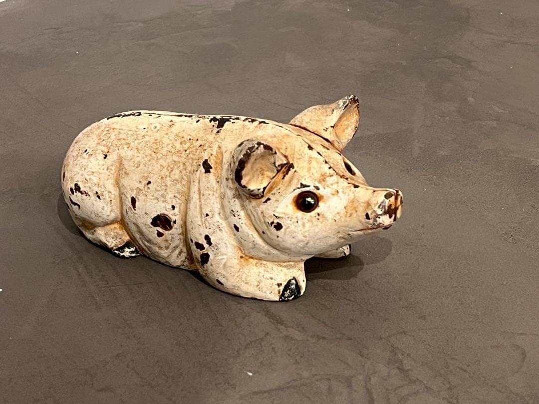 VINTAGE CAST IRON PIG BANKブタ貯金箱　ヴィンテージ鋳鉄