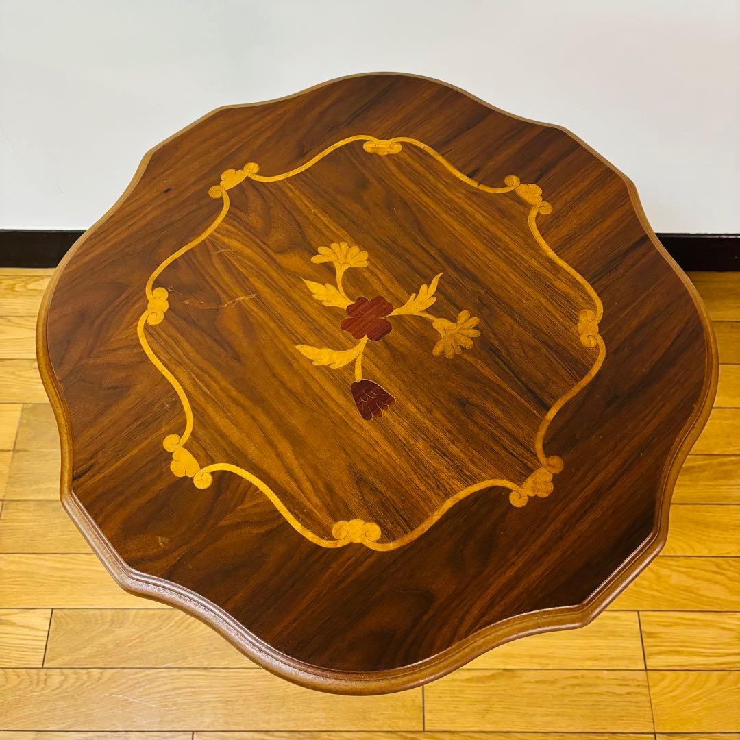 【イタリア家具】象嵌 猫脚 サイドテーブル コーヒーテーブル