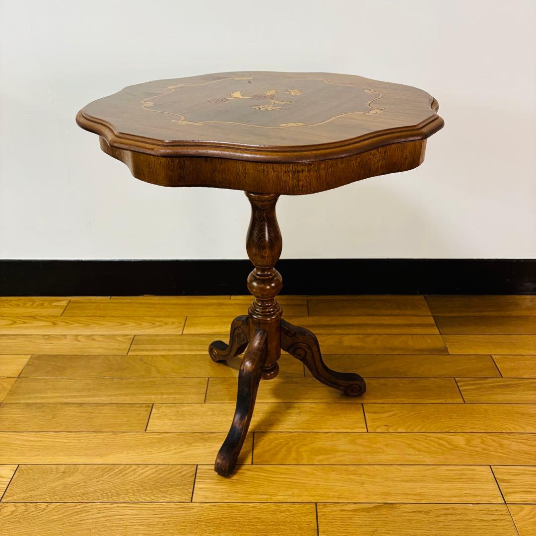 【イタリア家具】象嵌 猫脚 サイドテーブル コーヒーテーブル