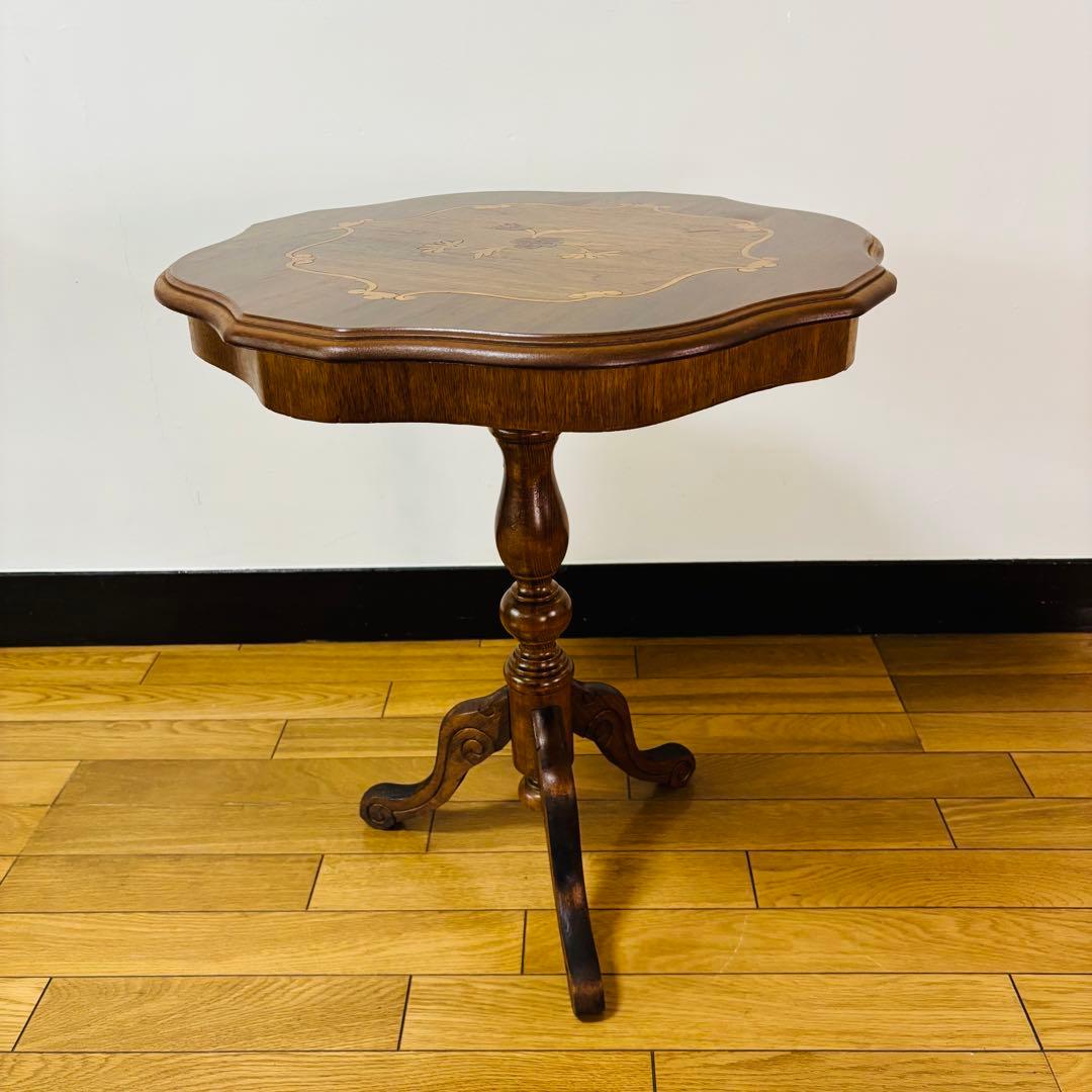 【イタリア家具】象嵌 猫脚 サイドテーブル コーヒーテーブル