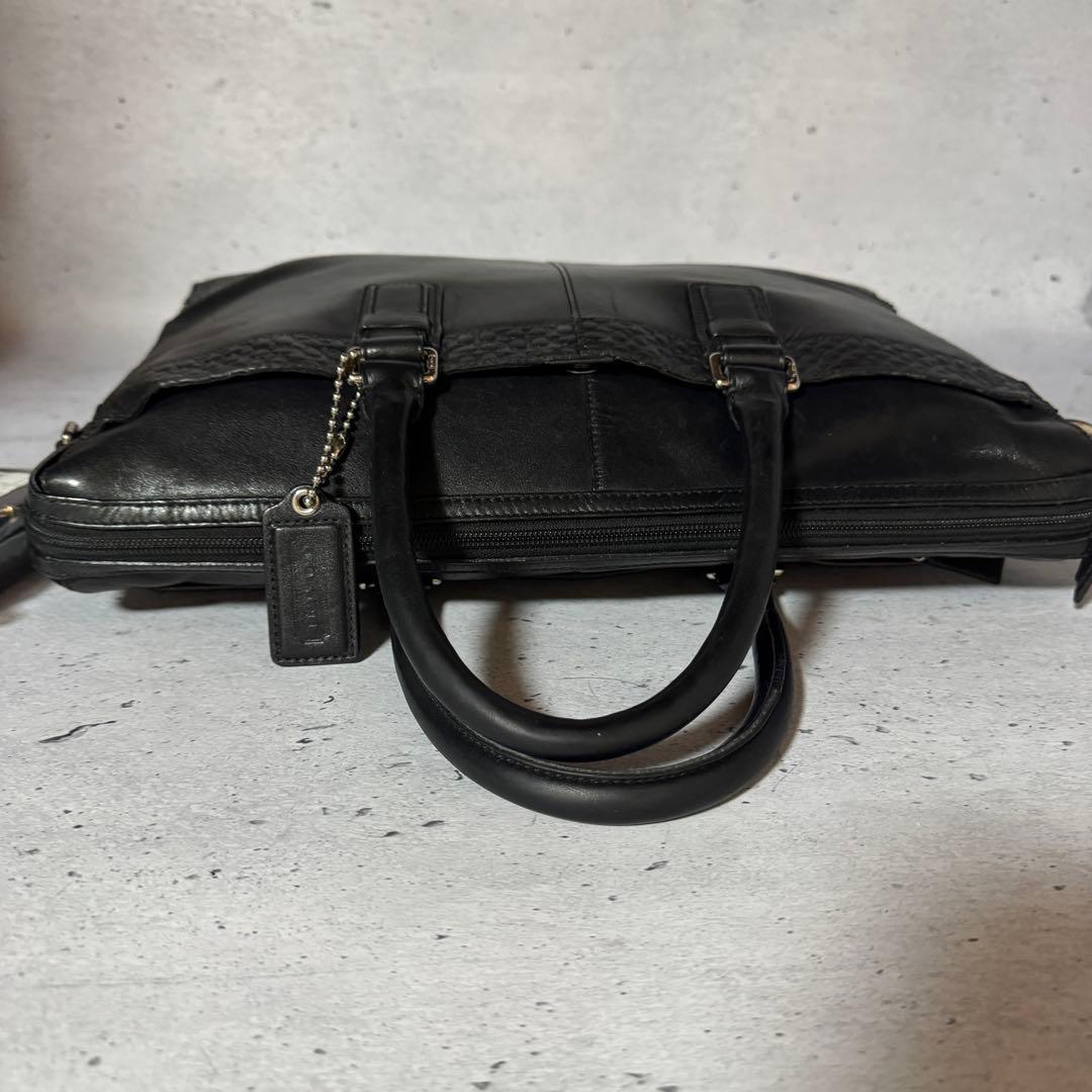 【美品】コーチ 本革 COACH ビジネスバッグ 2way ブラック 大容量