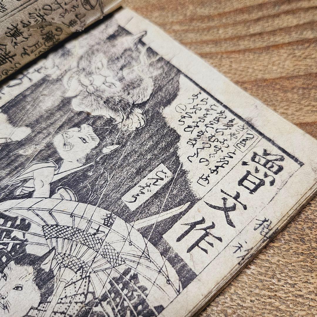 po9221※難有 絵本 化猫 鐄花猫目鬘 一孟斎芳虎 戯作 妖怪 和本 古文書