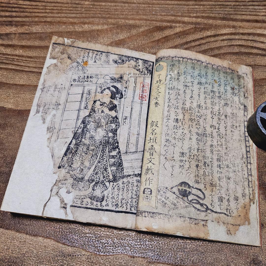 po9221※難有 絵本 化猫 鐄花猫目鬘 一孟斎芳虎 戯作 妖怪 和本 古文書