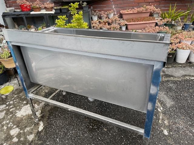 大型 ステンレス製 バスタブ 排水口付き