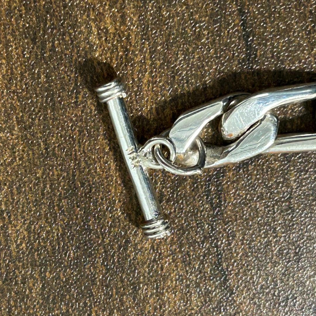 メキシコ Taxco製 シルバー925 フラットカーブチェーンブレスレット