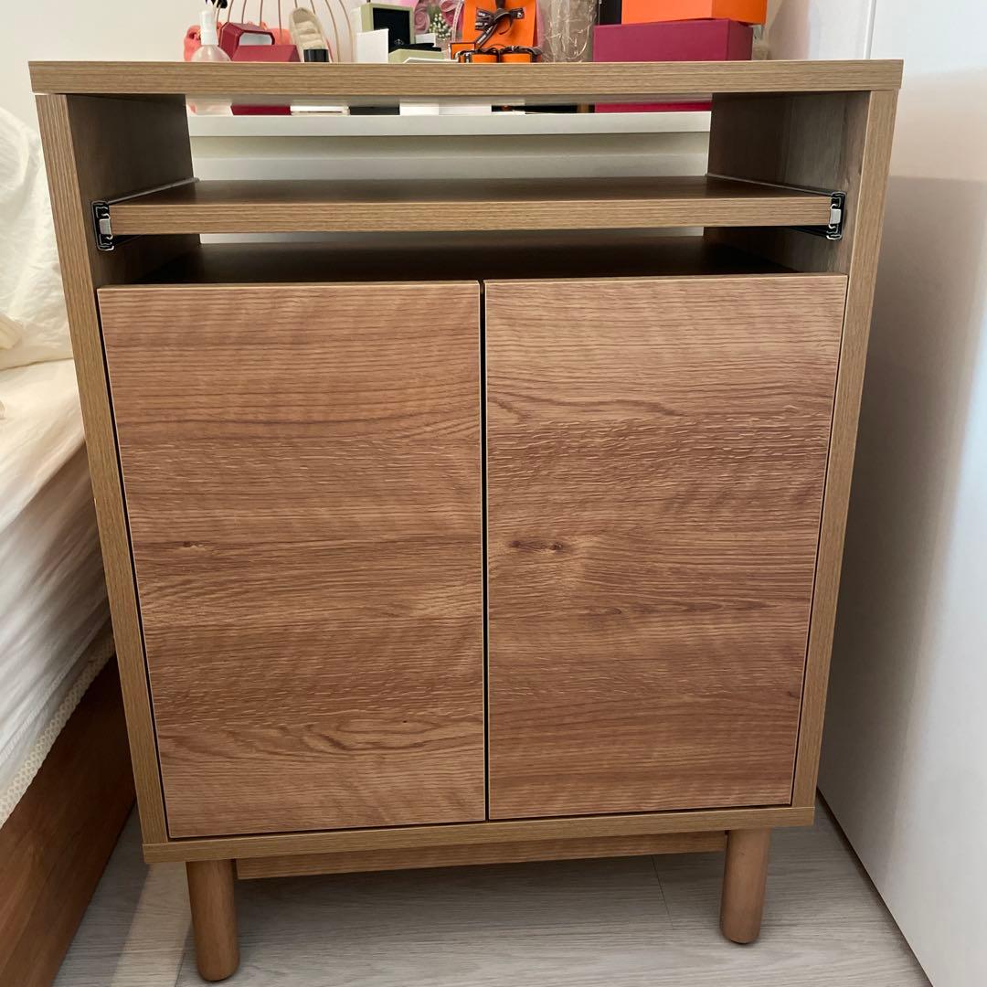 極美品 LOWYA パソコンデスク 収納付き 日本製