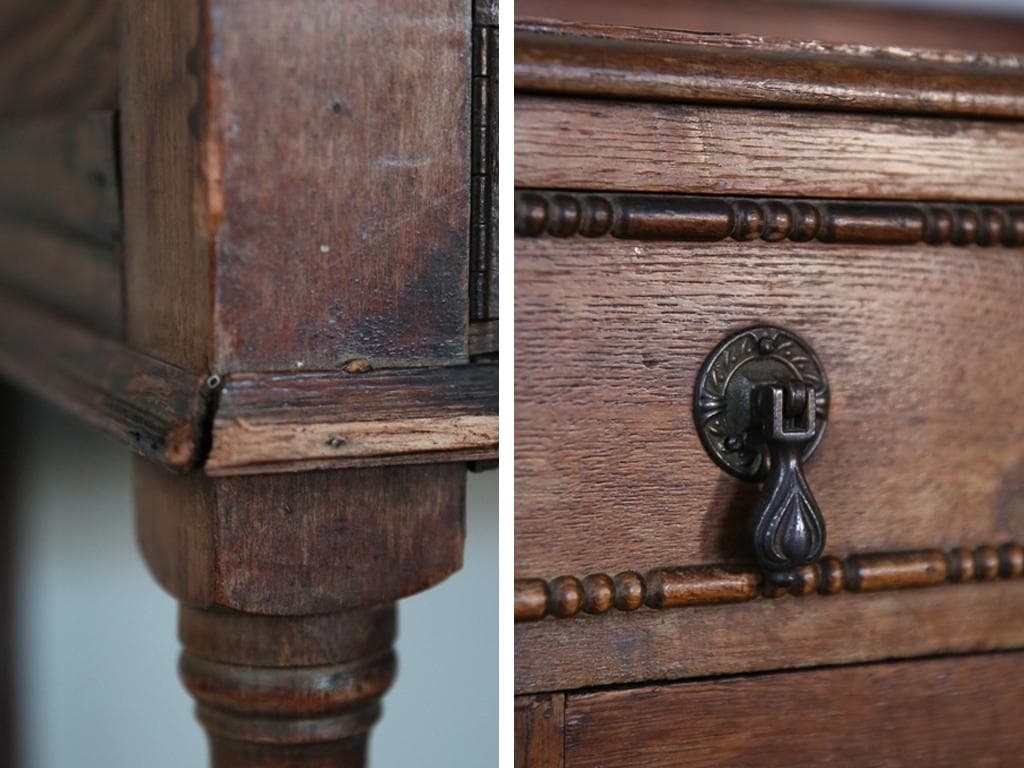 英国アンティーク木製サイドボード/キャビネット/チェスト/飾り棚(92-108)