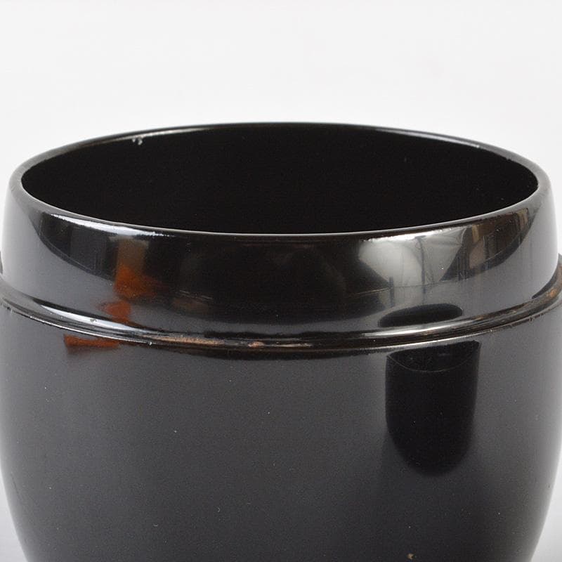 茶道具　山中塗工房　冴造　黒漆　真塗　中棗　共布共箱　V　R5691