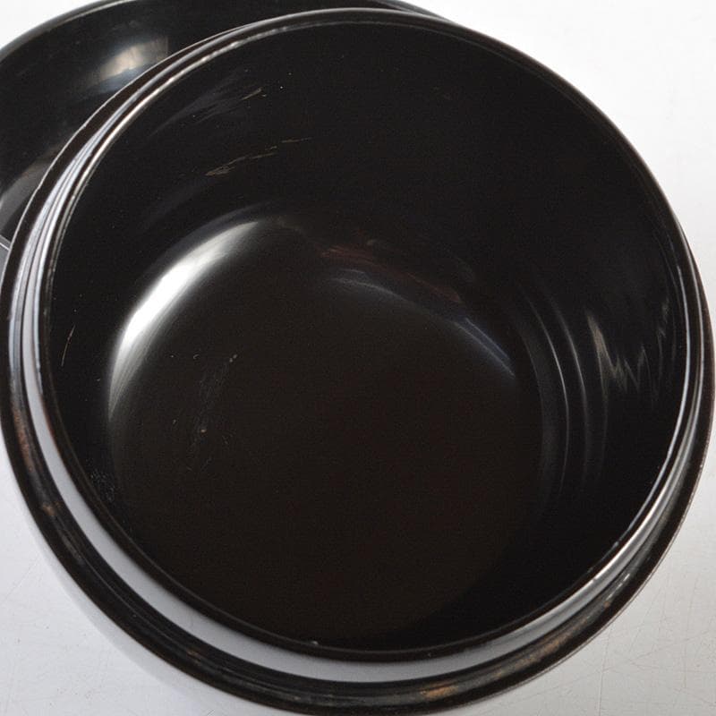 茶道具　山中塗工房　冴造　黒漆　真塗　中棗　共布共箱　V　R5691