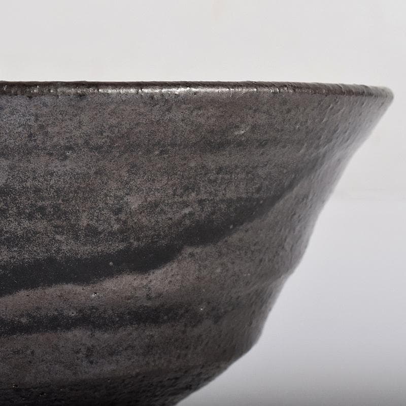 茶道具　川喜田半泥子作　黒釉　茶碗　書付共箱　M　R7853