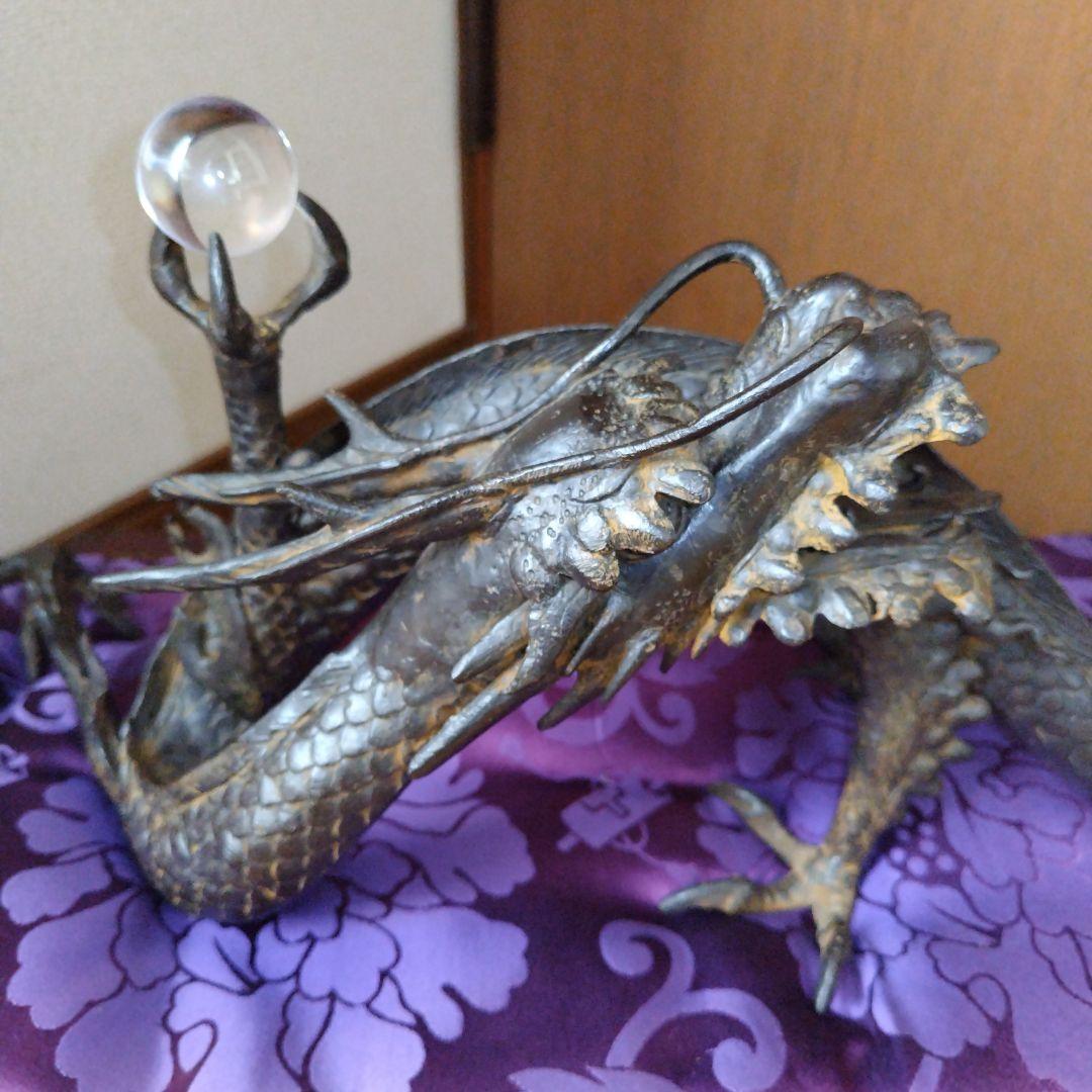 蒼*ウ様 鉄製　龍の置物　５０センチビッグサイズ　台付