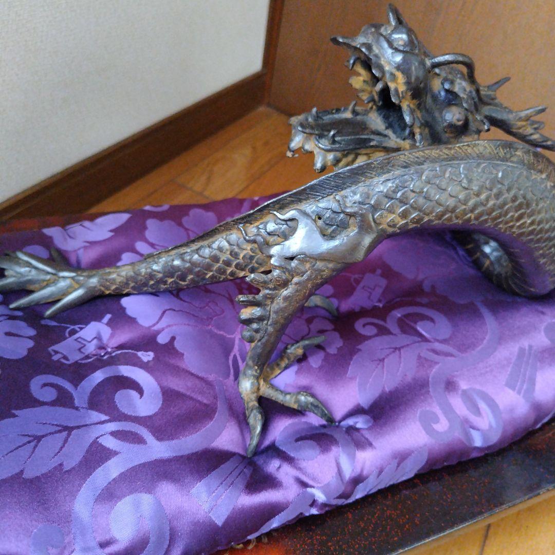 蒼*ウ様 鉄製　龍の置物　５０センチビッグサイズ　台付