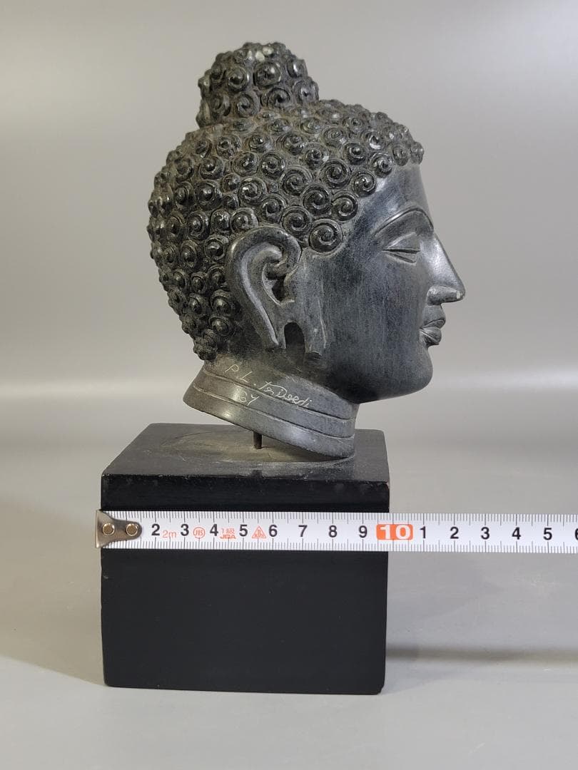 石仏 仏頭 置物 在銘 DT421