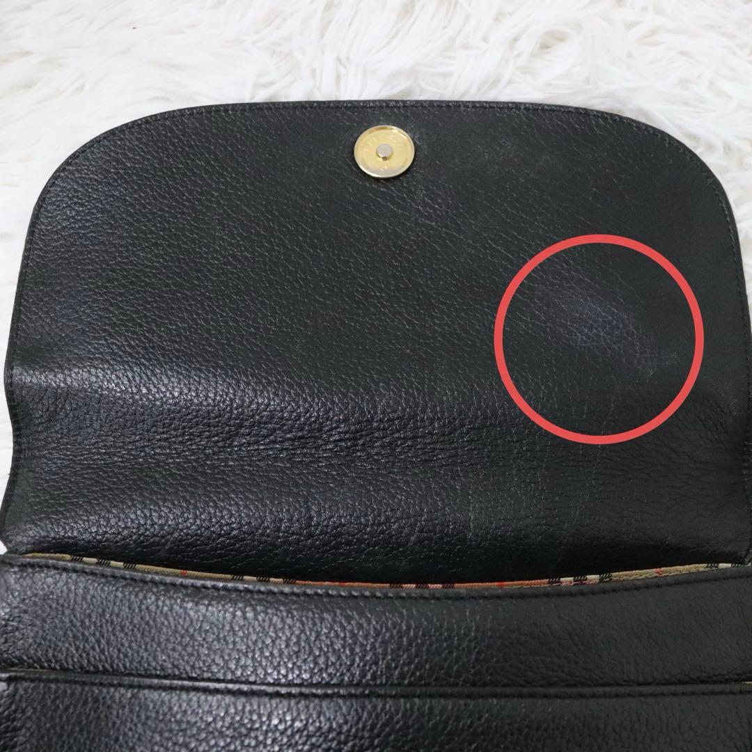 BURBERRY バーバリーズ ショルダーバッグ シボ革レザー ノバチェック黒