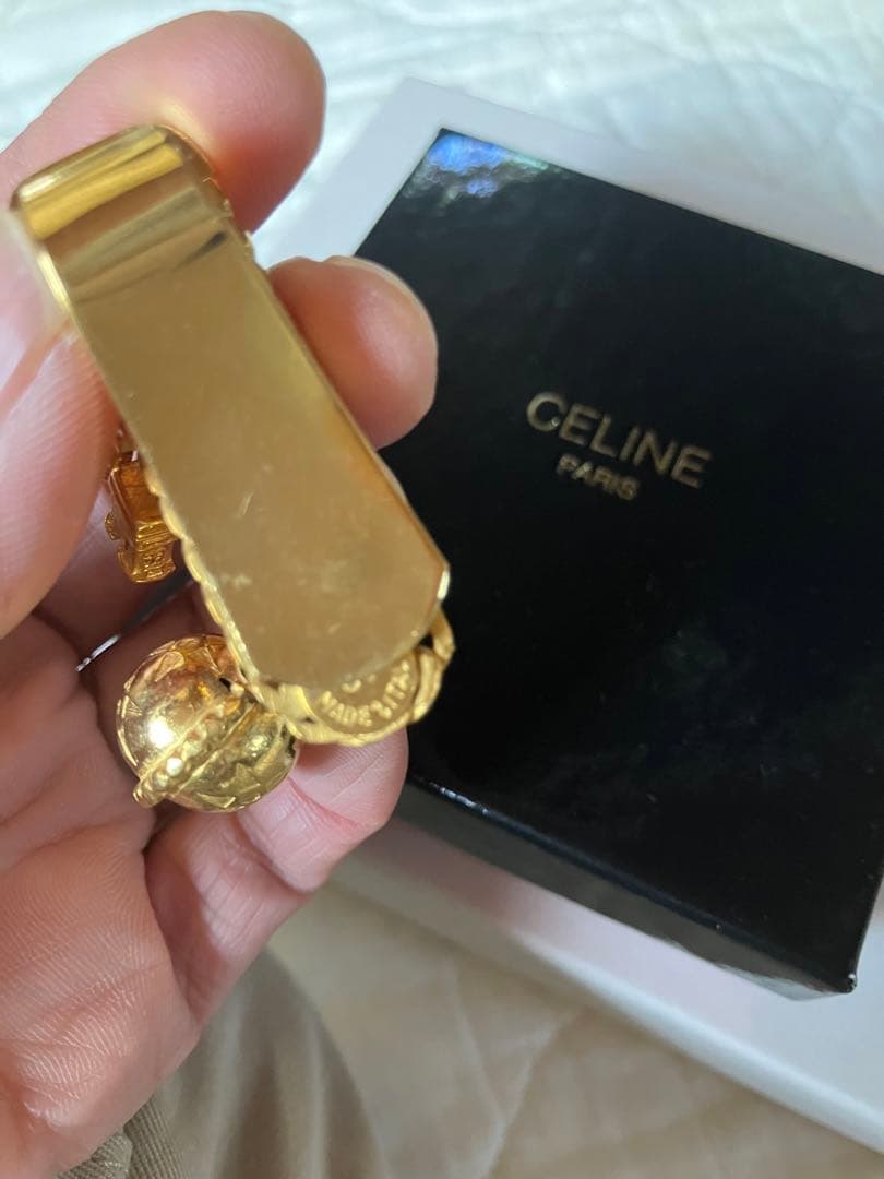 希少 CELINE セリーヌ ブローチ ゴールド スターボール 凱旋門トリオンフ