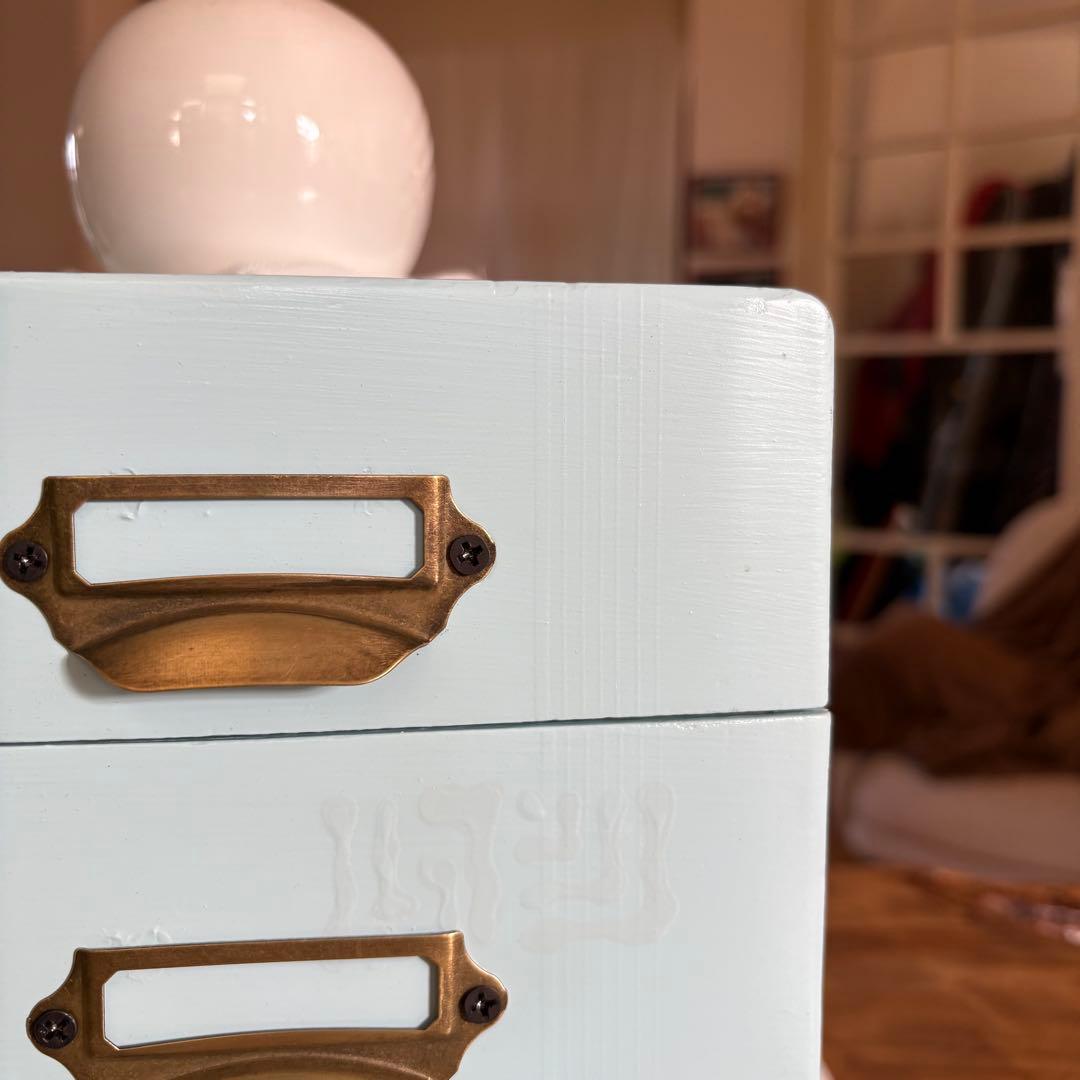 「フレンチヴィンテージ3段小引き出し｜1950年代×ナチュラルレザー付き」