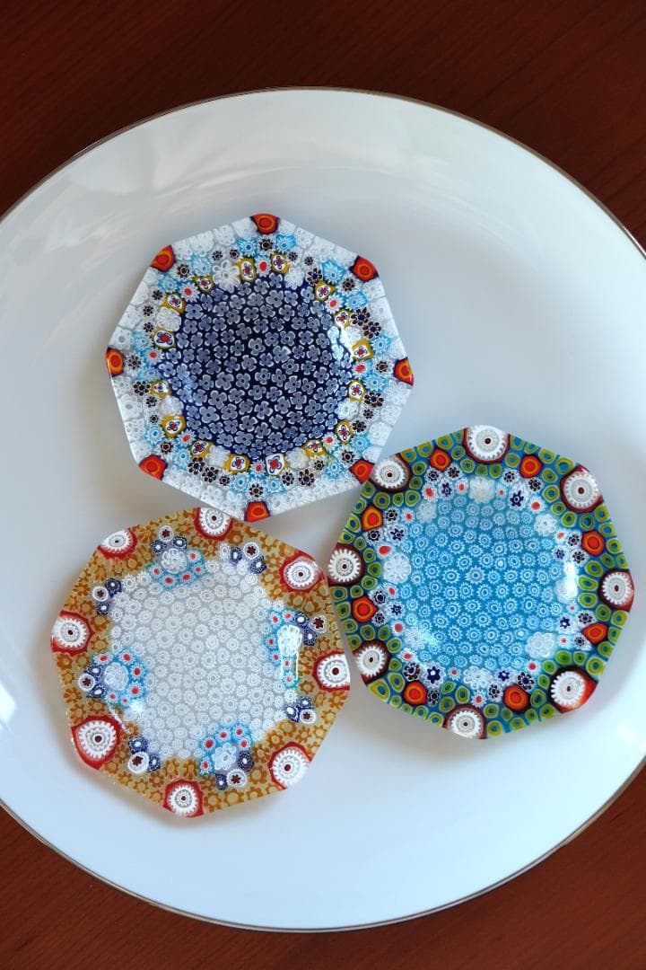 ベネチアンガラス ミルフィオリ 小皿 皿 江波冨士子/黒木国昭/藤田喬平/花瓶