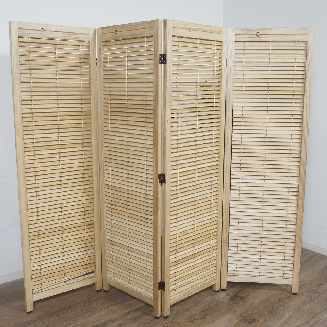 ルーバースクリーン　４連　衝立　間仕切り　パーティション