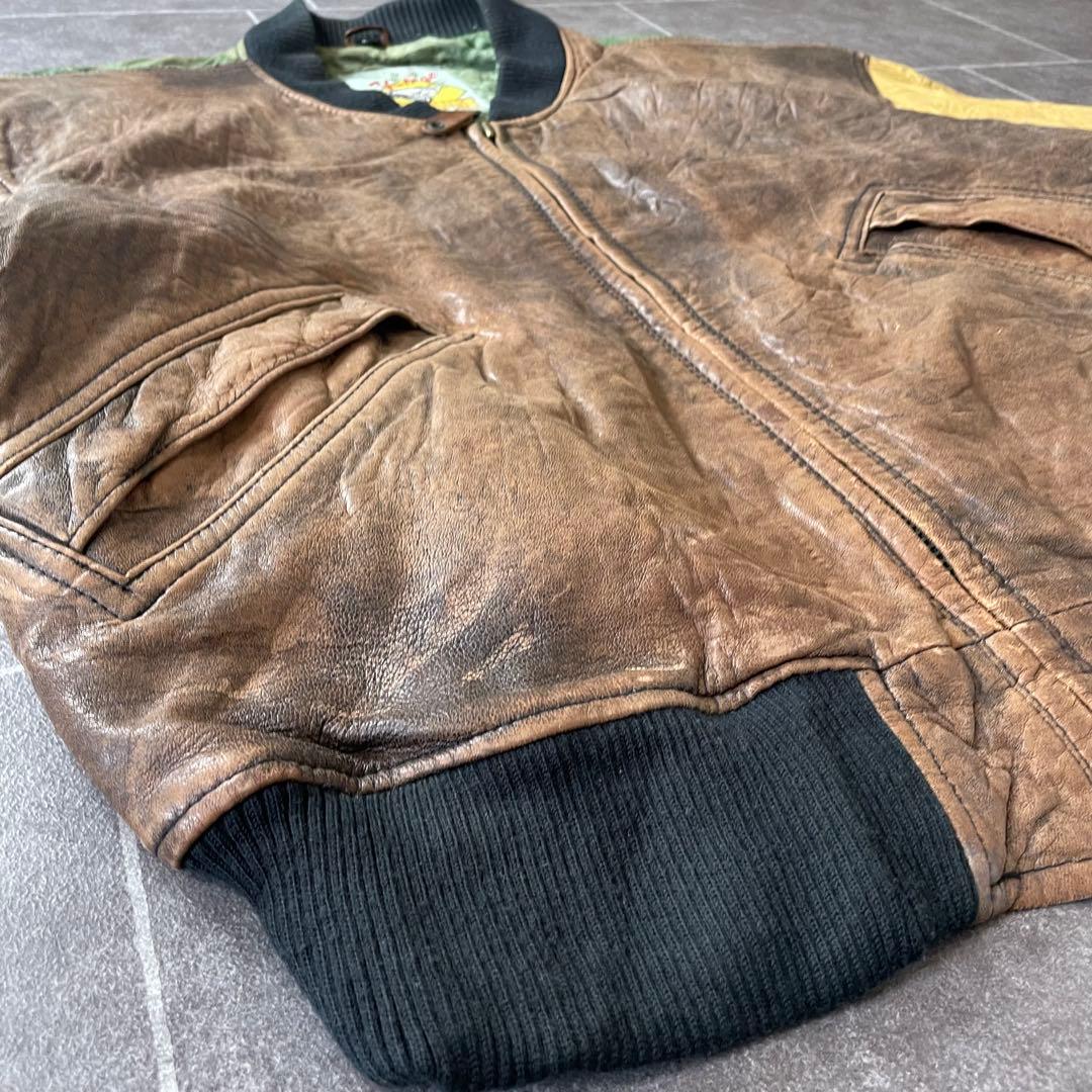 ヴィンテージ M.Julian 本革 レザーボンバージャケット 切替カラー