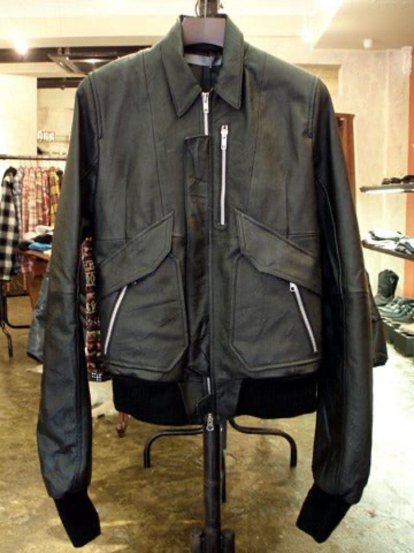 EKAM エカム ✨ 襟付き シングルライダースジャケット レザージャケット L