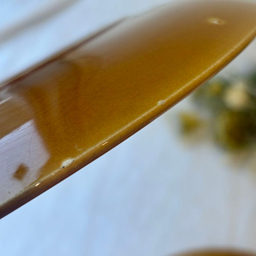 フランスヴィンテージ　サンタマン窯　プレート2点イエローブラウン古道具ブロカント