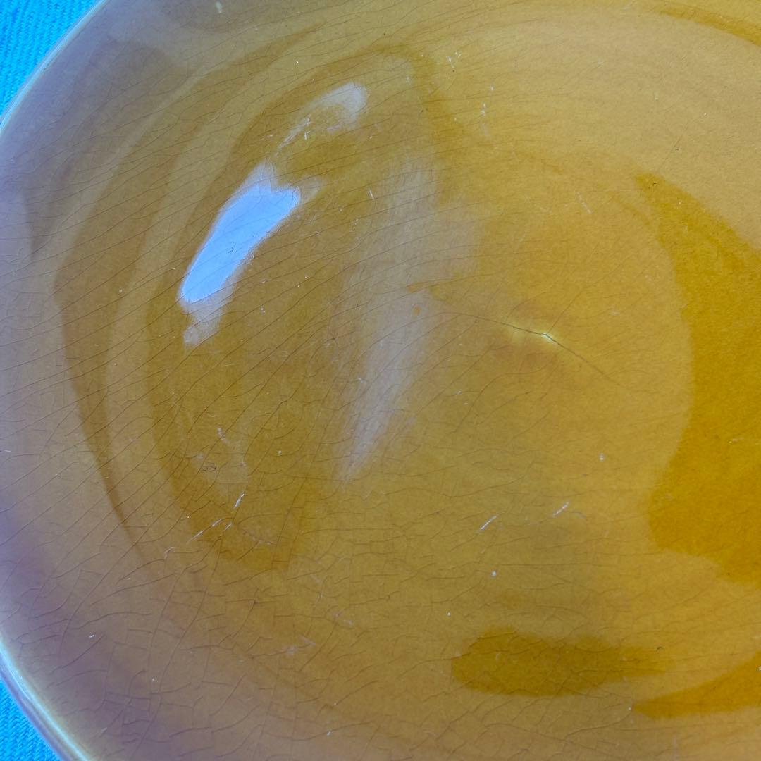 フランスヴィンテージ　サンタマン窯　プレート2点イエローブラウン古道具ブロカント