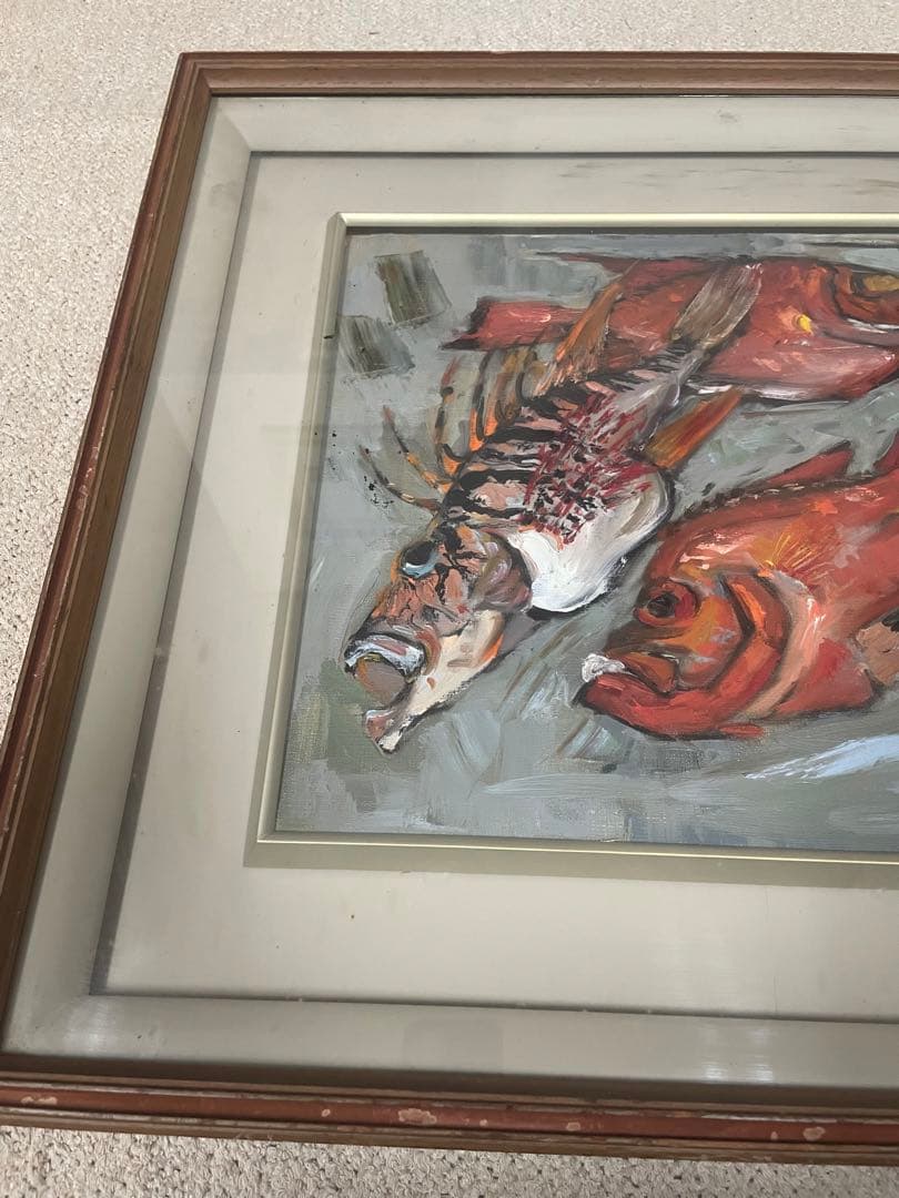 油彩画 木製フレーム付き