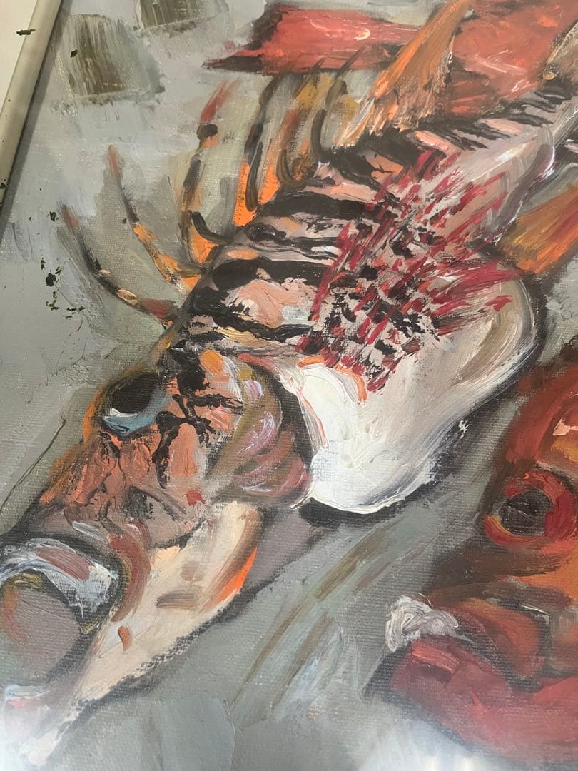 油彩画 木製フレーム付き