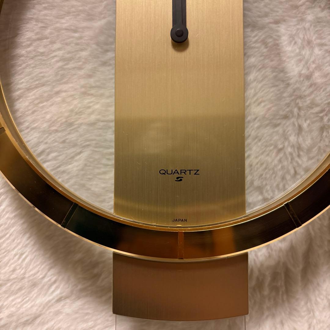 ◆美品◆SEIKO ゴールド掛時計 クォーツ振り子付きMade in Japan