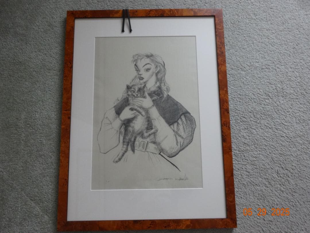 金子國義 真作リトグラフ　お嬢さん「エリザベス」