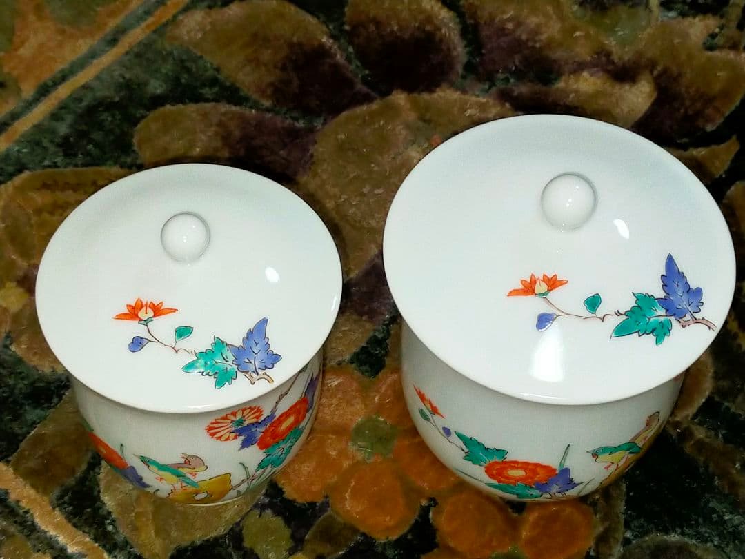 ♥未使用♥　人間国宝　十四代　酒井田柿右衛門　夫婦　湯飲み　湯呑み　共箱付