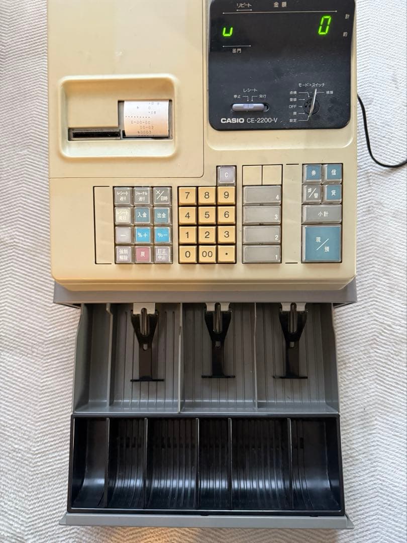 CASIO CE-2200 レジスター 動作品 ※鍵付き(1本のみ)