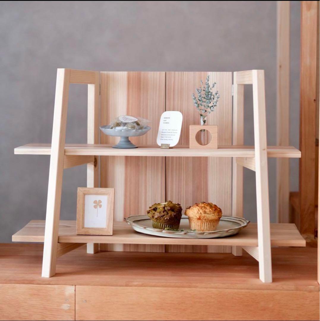 【週末割引】イベント什器　軽量　2段　マルシェ　ディスプレイ　折りたたみ