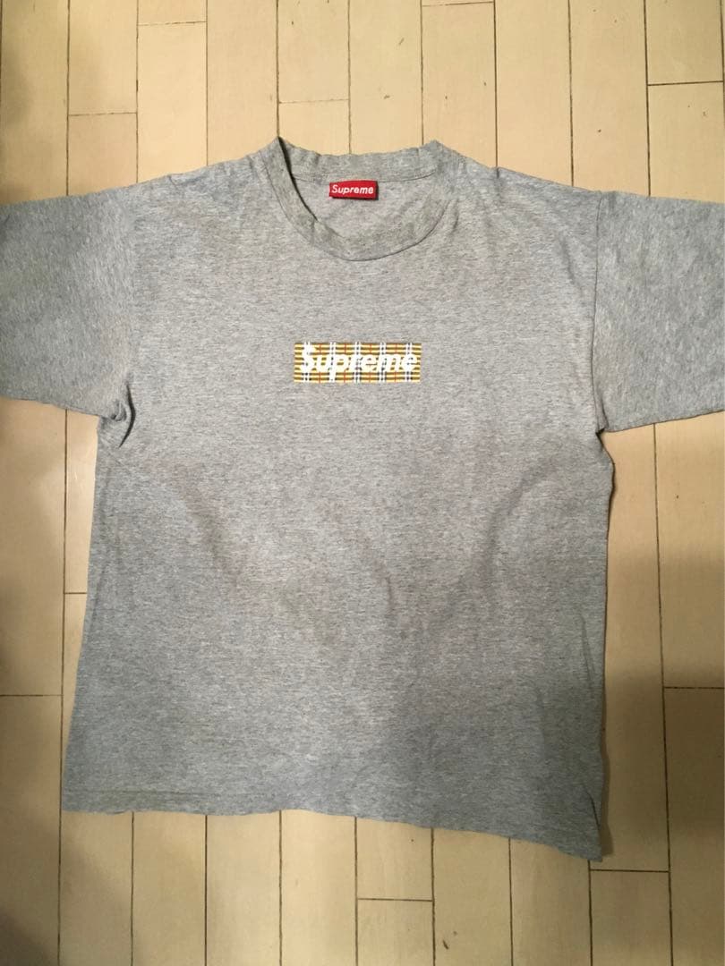 Supreme 初期バーバリーボックスロゴTシャツ　L