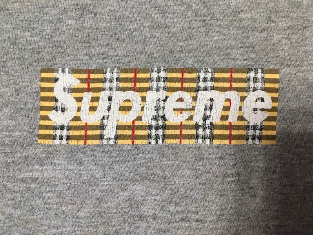 Supreme 初期バーバリーボックスロゴTシャツ　L