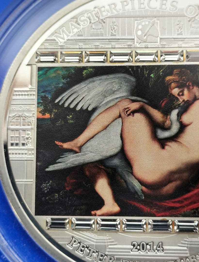 レダと白鳥（ルーベンス）20ドル3oz銀貨　2014年