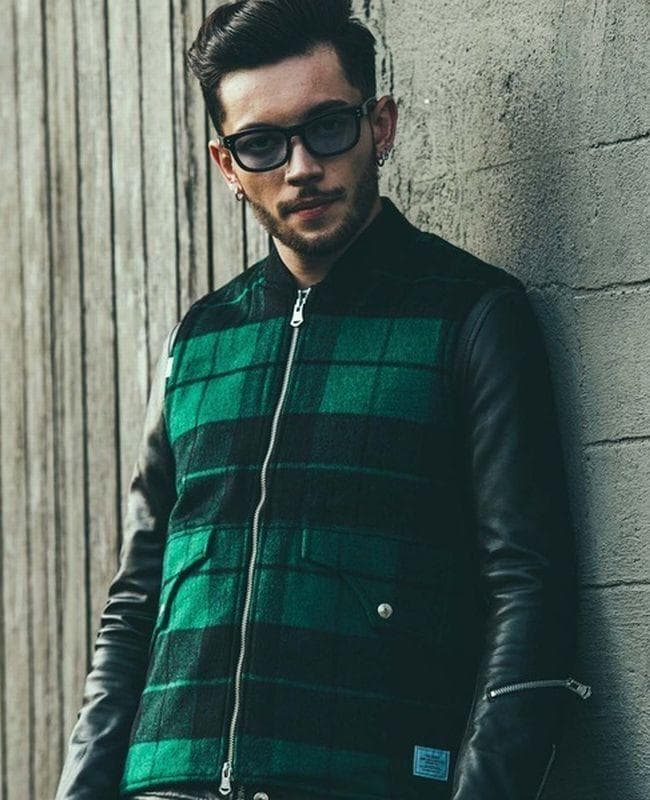 XL 20AW クライミー 総裏ボア チェック ボア ダブルジップ ベスト 緑黒