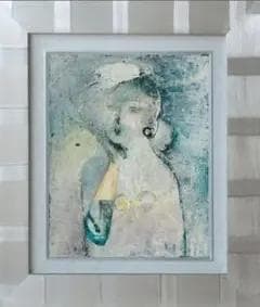 油絵 菅家令子 絵 絵画 インテリア uF6-071802 人物 女性像