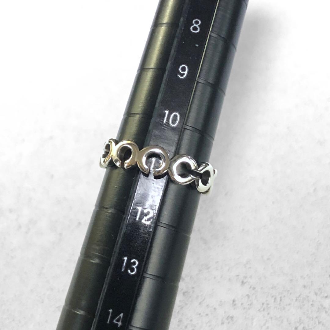 【超美品】COACH コーチ SV925 3連リング 指輪 約11号