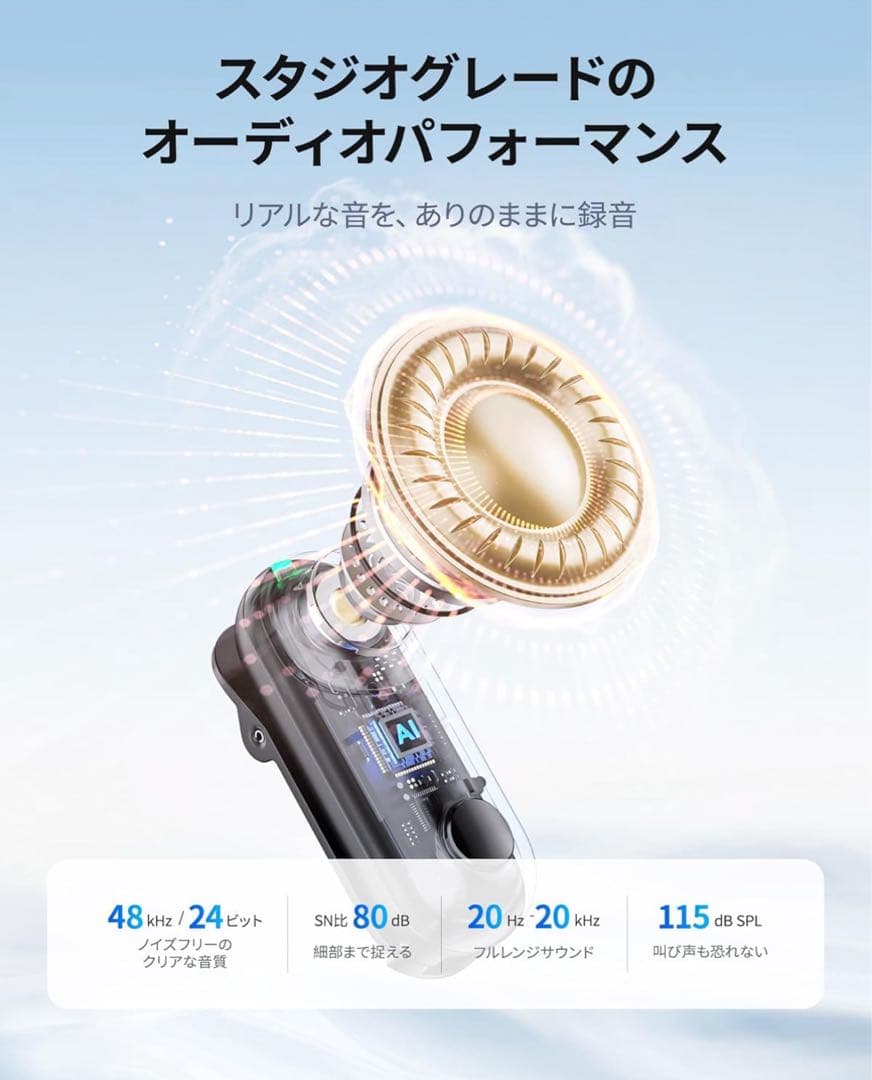 BOYA Magicワイヤレス ピンマイク 無線マイク iPhone TypeC