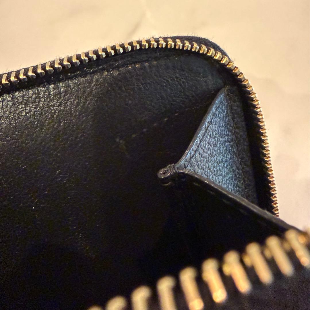 サンローラン　折り財布　コンパクトジップアラウンドウォレット　ブラック　レザー